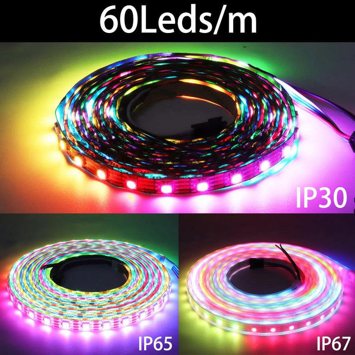 WS2812B WS2811 WS2813 WS2815 5050 RGBIC Smart LED Strip WS2812 Individually Addressable IC 30/60/144Pixels/Leds/m Light DC5V/12V - Lacatang Shop