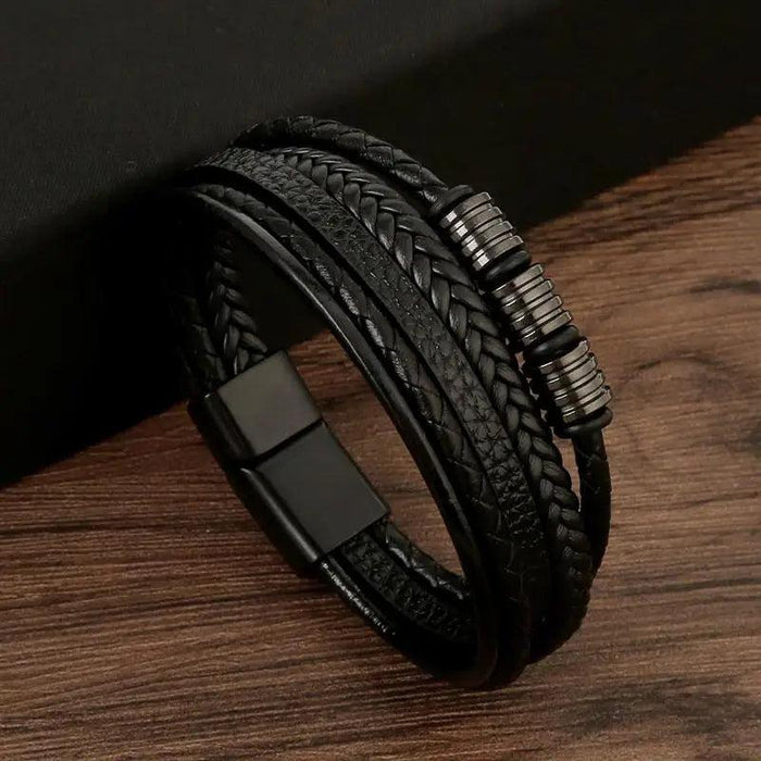 Classic Men's Leather Bracelet New Style Hand-woven Multi-layer Combination Accessory Fashion Man Jewelry Wholesale Dropshipping - Lacatang Shop