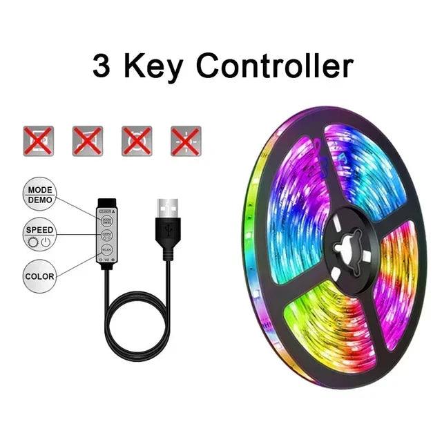 RGB 5050 LED Strip Light Remote App Control TV Led Backlight Flexible Ribbon Tape USB 5V Led Light for PC Gaming Room Decoration - Lacatang Shop