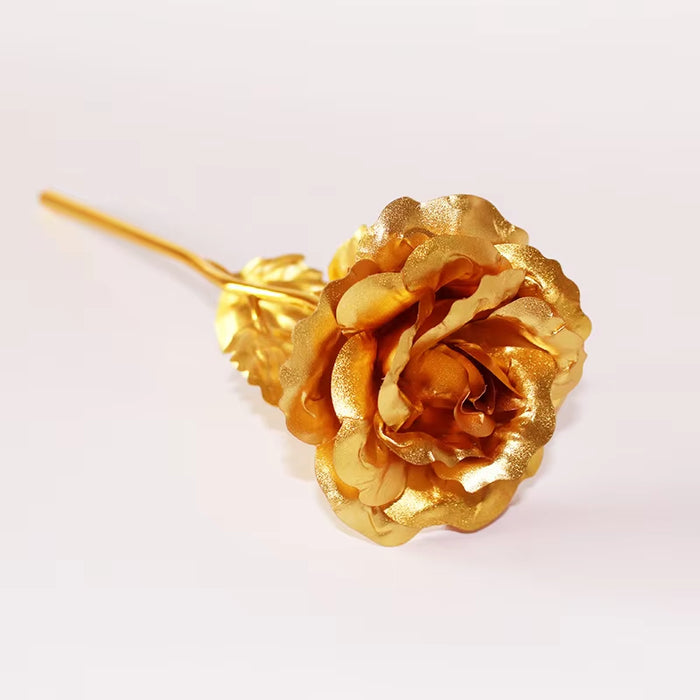 Artificial Flowers 24K Gold Rose with Box New Year Valentine\X27S Day Gift/Present Foil Flowers Home Decor Fake Roses