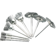 9-Piece Mini Steel Wire Brush Set for Rotary Tools - Cleaning Brush Wheel for Metal Rust Removal and Polishing Discs