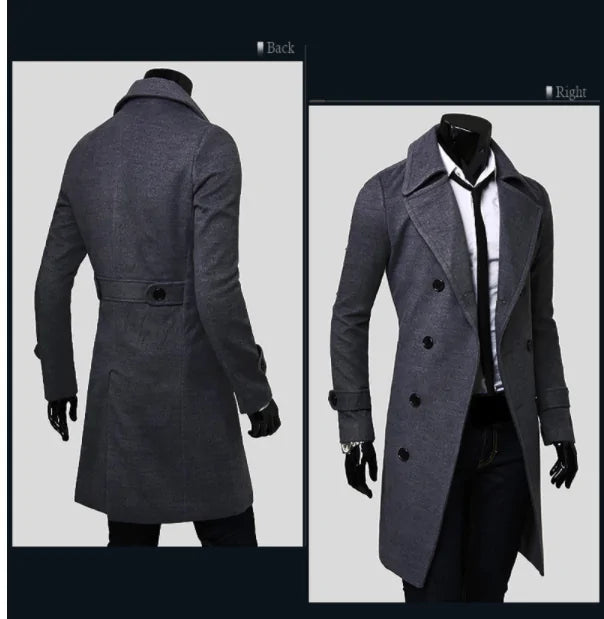 Classic Men's Long Overcoat