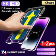 1 - 2Pc 8K High End Tempered Glass For IPhone 14 13 12 11 Pro Max XS MAX - Lacatang Shop