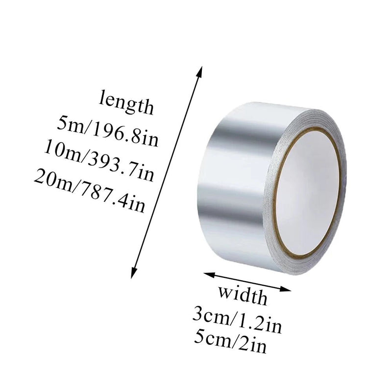 1 Roll Aluminum Tape High - Temperature Resistant Adhesive Tape Waterproof Mouldproof Duct Tape Sticker Kitchen Bathroom Tool - Lacatang Shop