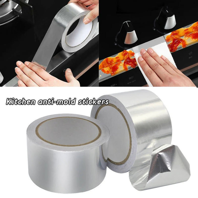 1 Roll Aluminum Tape High - Temperature Resistant Adhesive Tape Waterproof Mouldproof Duct Tape Sticker Kitchen Bathroom Tool - Lacatang Shop