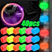 10 - 40PCS Car Luminous Tire Valve Cap Motorcycle Bike Wheel Nozzle Night Glowing Fluorescent Decor Tyre Valve Stem Luminous Caps - Lacatang Shop