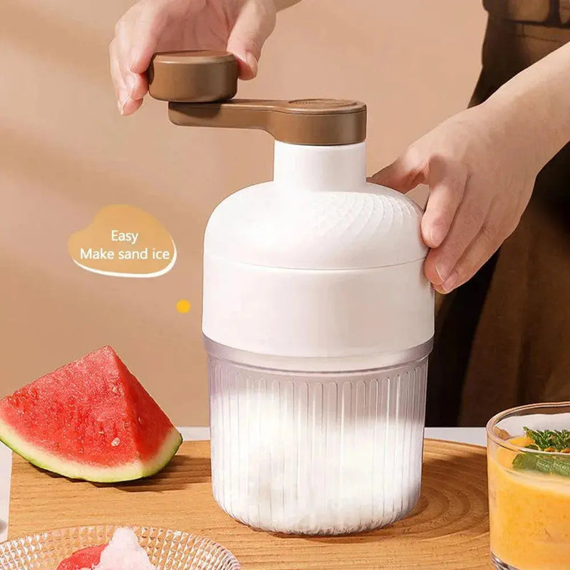 Hand-Operated Portable Manual Ice Crusher for Shaved Ice and Milkshakes 

Effortlessly Crush Ice for Delectable Drinks with Our Portable Ice Crusher for Milkshakes  AliExpress Lacatang Shop 