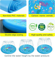 Kids Splash Pad Sprinkler for Outdoor Play - 3-in-1 Baby Pool and Water Toy Gift for Toddlers, Boys, and Girls (60" Splash Play Mat) Kids Splash Pad Sprinkler | 3-in-1 Baby Pool & Water Toy for Toddlers  AliExpress Lacatang Shop 