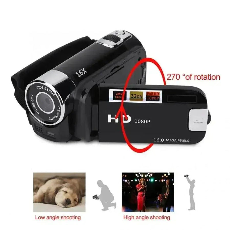 1080P Full HD Digital Camera 270° Rotation 2.7inch Touch Screen DV Video Recorder 16X Digital Zoom CMOS Sensor Digital Camcorder - Lacatang Shop
