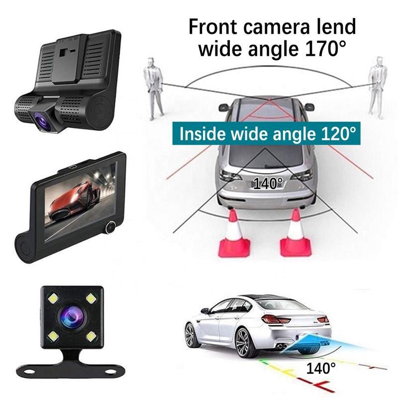 1080P Three Camera Car DVR with Night Vision - Lacatang Shop