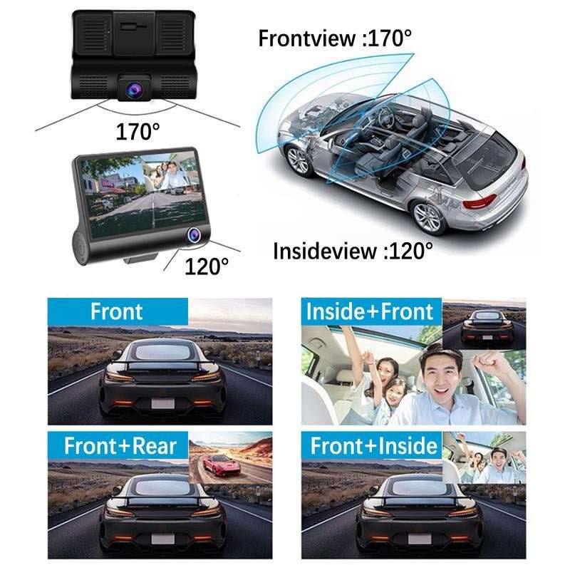 1080P Three Camera Car DVR with Night Vision - Lacatang Shop