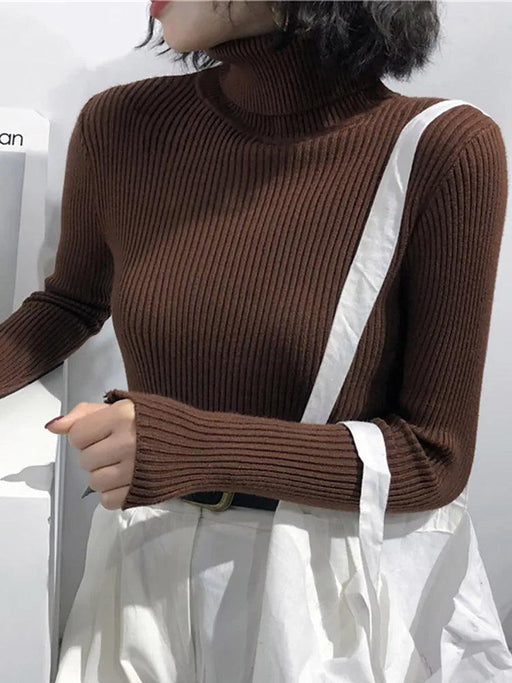 Turtleneck Sweater Womens 2024 Autumn Winter Tops Korean Slim Women Pullover Jumper Knitted Sweater Pull Femme Hiver Truien - Lacatang Shop