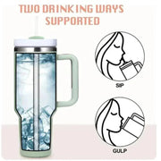 1200ML 304 Stainless Steel Insulated Water Bottle,Thermal Coffee Car Cup, Cold Hot Mugs Vacuum Flask With Handle Straw,For Sport - Lacatang Shop