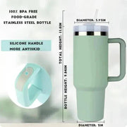 1200ML 304 Stainless Steel Insulated Water Bottle,Thermal Coffee Car Cup, Cold Hot Mugs Vacuum Flask With Handle Straw,For Sport - Lacatang Shop