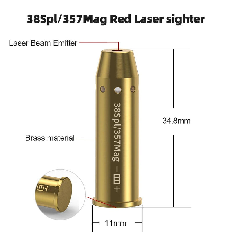 12GA/9MM/38Spl/357Mag/Cal. 45ACP/380ACP/7.62x35/Cal 6.5mm Dry Fire Laser Calibrator with Battery - Lacatang Shop