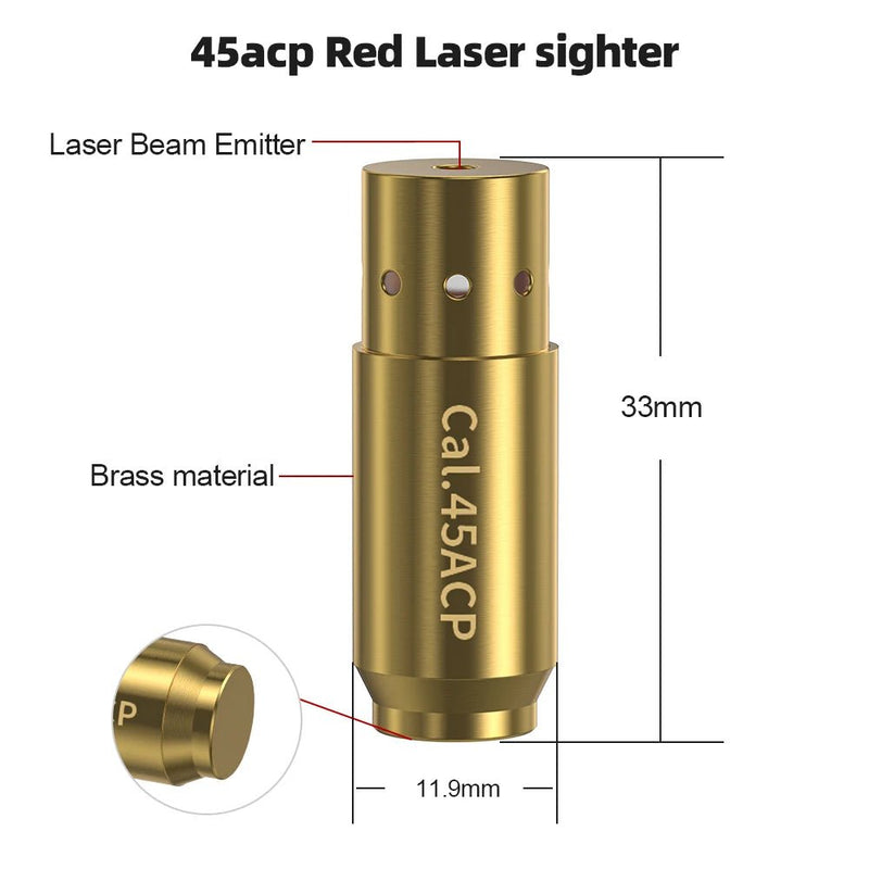 12GA/9MM/38Spl/357Mag/Cal. 45ACP/380ACP/7.62x35/Cal 6.5mm Dry Fire Laser Calibrator with Battery - Lacatang Shop