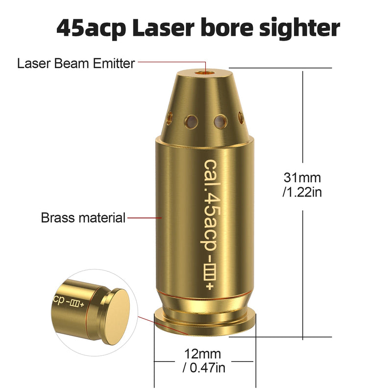 12GA/9MM/38Spl/357Mag/Cal. 45ACP/380ACP/7.62x35/Cal 6.5mm Dry Fire Laser Calibrator with Battery - Lacatang Shop