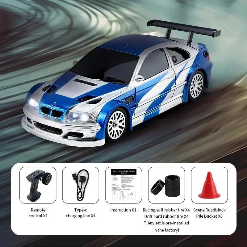 1/43 RC Car Mini Racing Cars 2.4G Radio Control Drift Car 4WD Off - road High - Speed Motor Vehicle Model Toys for Boys Mini Gifts - Lacatang Shop