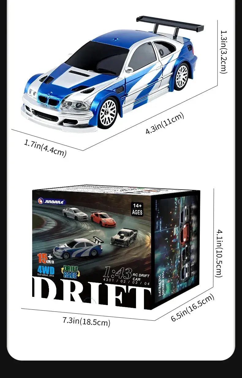 1/43 Scale High - Speed RC Drift Car - 2.4GHz Remote Control Off - Road Mini Racing Vehicle for Boys - Lacatang Shop