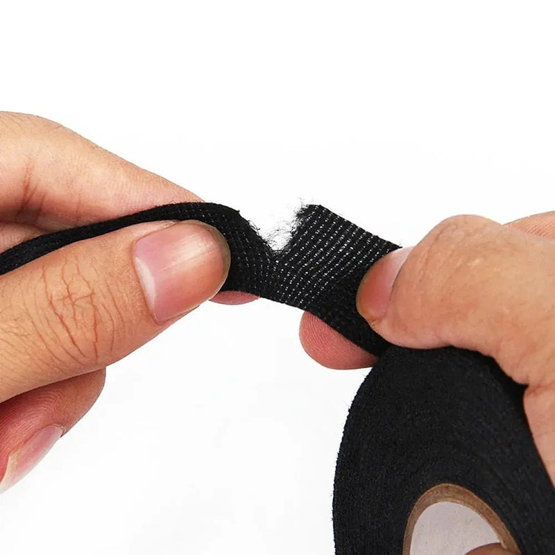 15 Meter Heat - resistant Fabric Tape Black Adhesive Electrical Insulating Cloth Tape for Car Cable Harness Wiring Loom Protection - Lacatang Shop