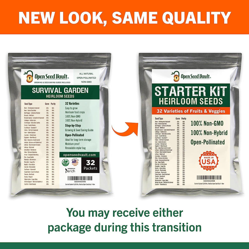 15,000 Non GMO Heirloom Vegetable Seeds for Planting Vegetables and Fruits - 32 Variety Pack of Vegetable Seeds for Gardening, Survival Gear, Seed Vault Emergency Supplies Kit - Lacatang Shop