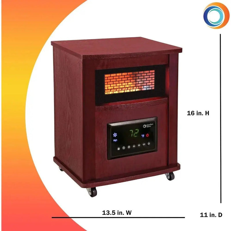 1500W 16” Electric Infrared Quartz Wood Cabinet Space Heater ，Adjustable Thermostat with， Digital Display, Overheat Protection - Lacatang Shop