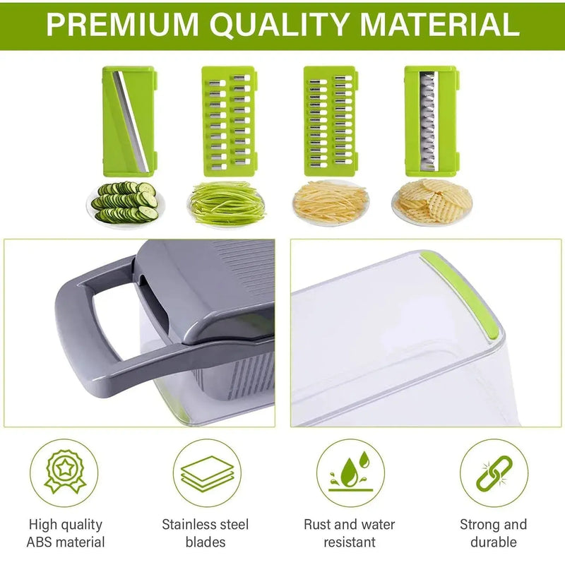 12 in 1 Manual Vegetable Chopper Kitchen Gadgets Food Chopper Onion Cutter Vegetable Slicer 

Save time and effort with our 12-in-1 Manual Vegetable Chopper - Perfect for Efficient and Precise Food Prep! Kitchen Aliexpress Lacatang Shop 