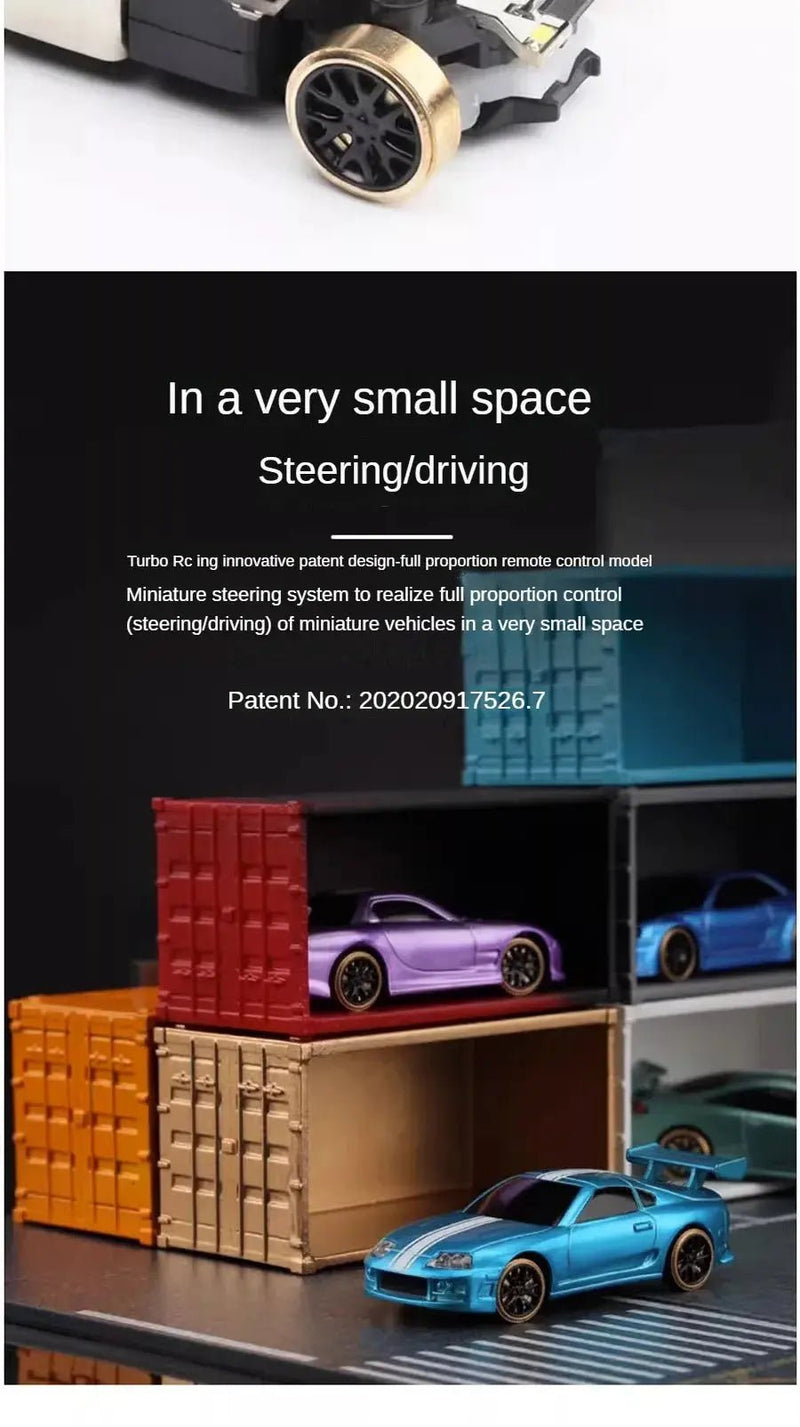 1/76 RC Mini Drift Car TURBO RACING Rear Wheel Drive Racing Built in Metal Weights for Boys Gift RTR Mode - Lacatang Shop