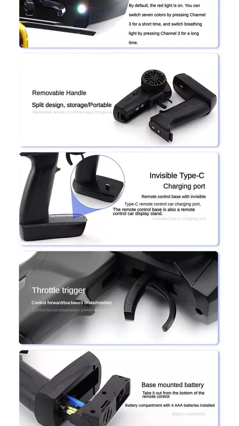 1/76 RC Mini Drift Car TURBO RACING Rear Wheel Drive Racing Built in Metal Weights for Boys Gift RTR Mode - Lacatang Shop