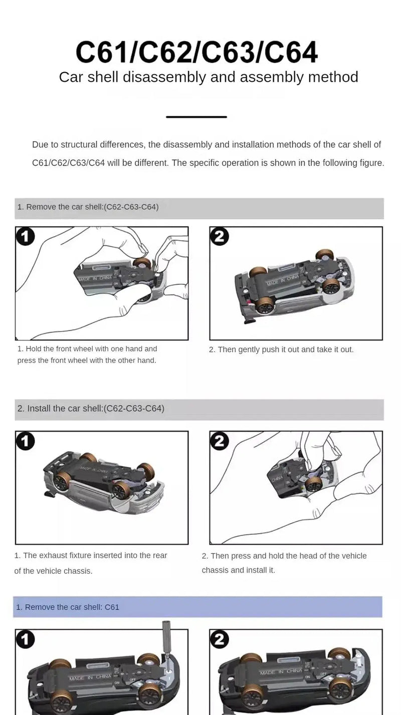 1/76 RC Mini Drift Car TURBO RACING Rear Wheel Drive Racing Built in Metal Weights for Boys Gift RTR Mode - Lacatang Shop