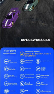 1/76 RC Mini Drift Car TURBO RACING Rear Wheel Drive Racing Built in Metal Weights for Boys Gift RTR Mode - Lacatang Shop