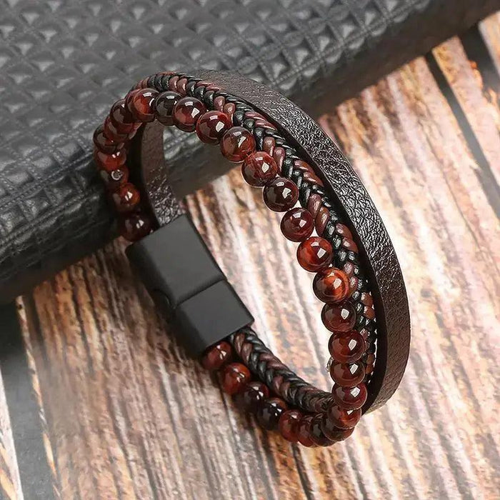 Classic Men's Leather Bracelet New Style Hand-woven Multi-layer Combination Accessory Fashion Man Jewelry Wholesale Dropshipping - Lacatang Shop