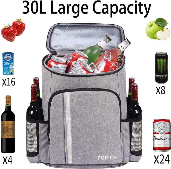 Backpack Cooler Leakproof Insulated Waterproof Backpack Cooler Bag, Lightweight Soft Beach Cooler Backpack for Men Women to Work Lunch Picnics Camping Hiking, 30 Cans - Lacatang Shop