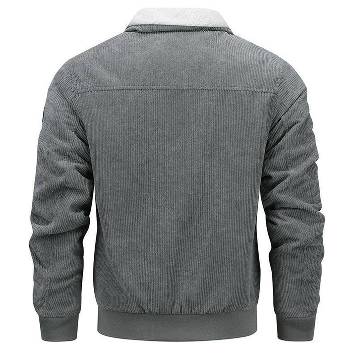 Winter Lapel Fleece Jacket With Pockets Warm Thicken Cotton Coat Men's Clothing - Lacatang Shop