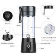 Portable Blender Cup,Electric USB Juicer Blender,Mini Blender Portable Blender for Shakes and Smoothies, Juice,380Ml, Six Blades Great for Mixing, Portable  Cup,Electric USB Juicer ,Mini  Portable   AliExpress Lacatang Shop 