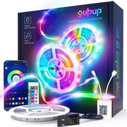 50ft Bluetooth LED Strip Lights with Color Changing, Music Sync, and Dual Control Options