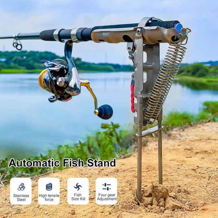 Fishing Rod Ground Holder Base Downhill Automatic Cane Support Stand Fish Pole Folding Holder Suitable Lakes Pond River Stream - Lacatang Shop