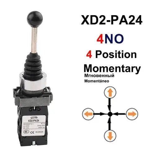 1pc XD2 - PA14/PA22/PA12/PA24 Metal Plastic 2NO 2/4Positions 4NO Cross - Lacatang Shop