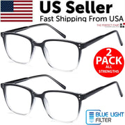 2 PK Unisex Blue Light Blocking Reading Glasses for Eye Protection