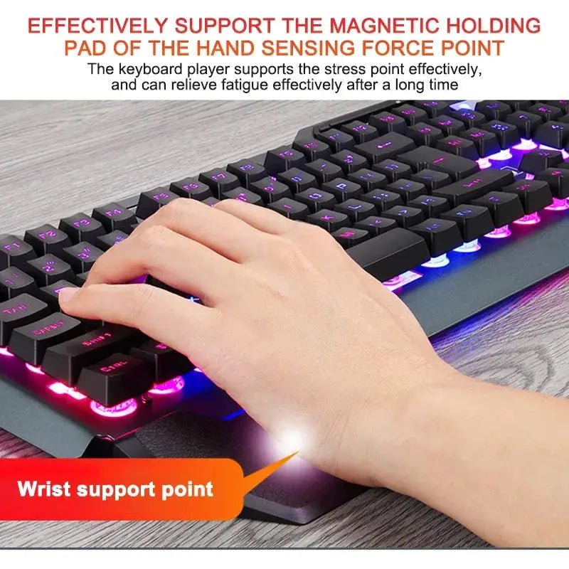 2024 618 teclado PRO Gaming Keyboard RGB LED Backlight Plug And Play White/Black Keyboard Ergonomic Design Waterproof Keycaps - Lacatang Shop