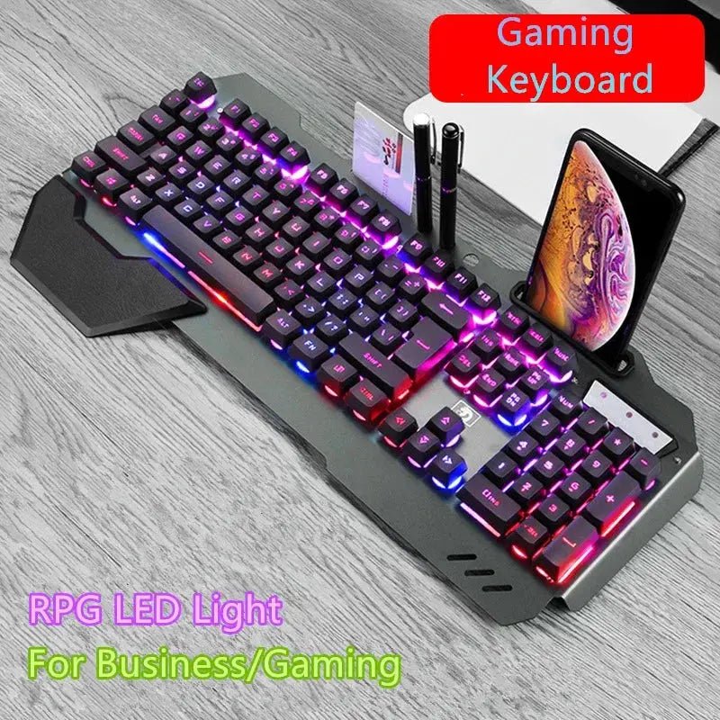 2024 618 teclado PRO Gaming Keyboard RGB LED Backlight Plug And Play White/Black Keyboard Ergonomic Design Waterproof Keycaps - Lacatang Shop