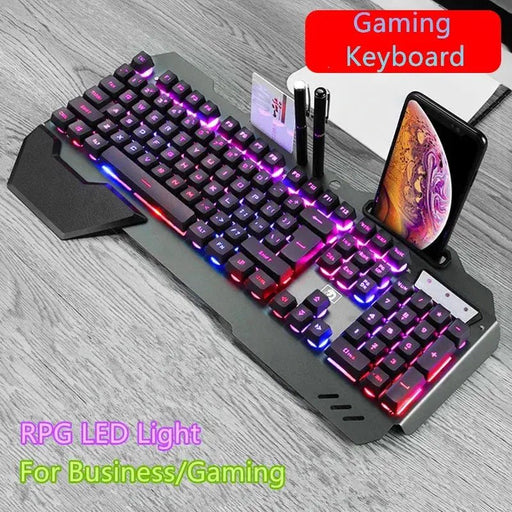 2024 618 teclado PRO Gaming Keyboard RGB LED Backlight Plug And Play White/Black Keyboard Ergonomic Design Waterproof Keycaps - Lacatang Shop