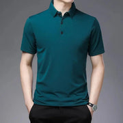 2024 Men's New Solid Color Business Casual POLO Shirt Summer Fashion Casual Short Sleeve Comfortable and Breathable Top - Lacatang Shop
