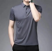 2024 Men's New Solid Color Business Casual POLO Shirt Summer Fashion Casual Short Sleeve Comfortable and Breathable Top - Lacatang Shop