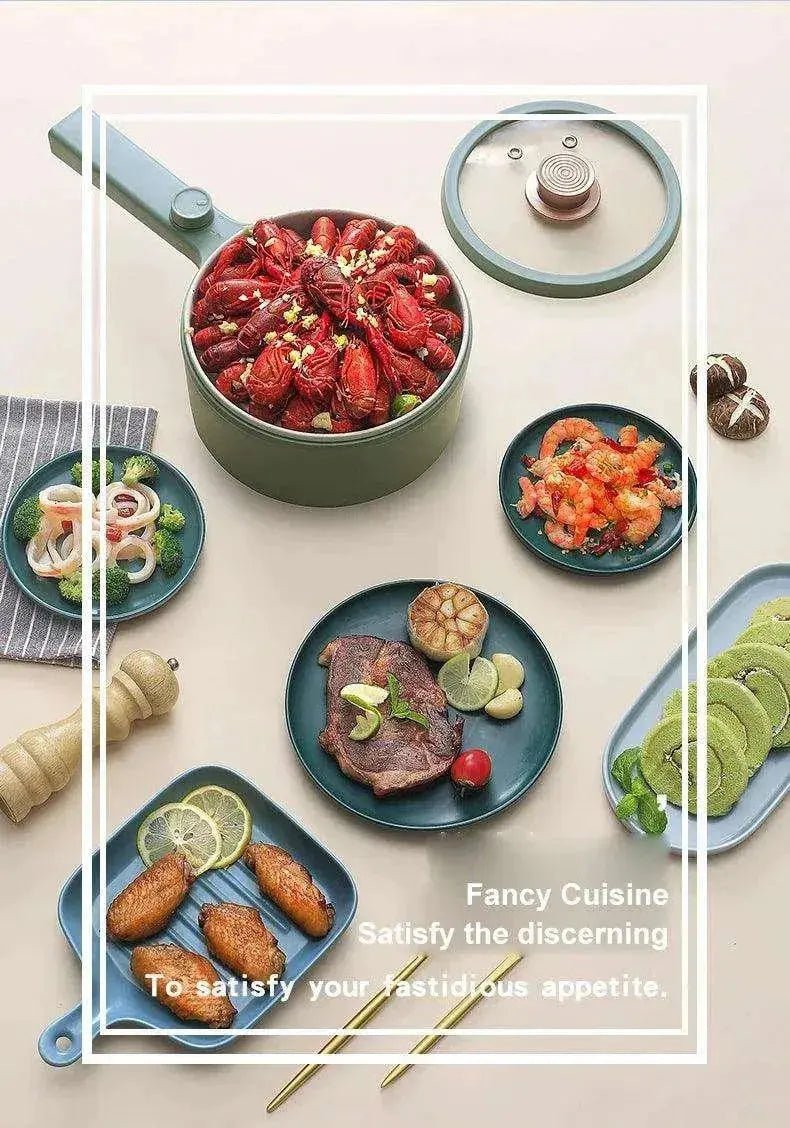 2024 New Portable 1.5L Multi - function Pot Rice Cooker Electric Cooking Stir Frying Noodle Pot Mini Hot Pot Household Dormitory - Lacatang Shop