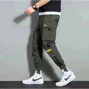 2024 Spring Autumn New Men's Korean Fashion Multi - pocket Loose Ins Nine - minute Drawstring Leg Work Pants Casual Daily Sweatpants - Lacatang Shop