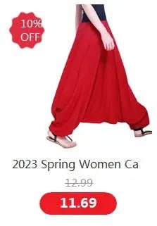 2024 Spring Women Casual Loose Harem Pants Solid Elastic Waist Summer Wide Leg Pants Plus size Cotton linen Trousers 4XL 5XL - Lacatang Shop