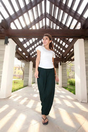 2024 Spring Women Casual Loose Harem Pants Solid Elastic Waist Summer Wide Leg Pants Plus size Cotton linen Trousers 4XL 5XL - Lacatang Shop