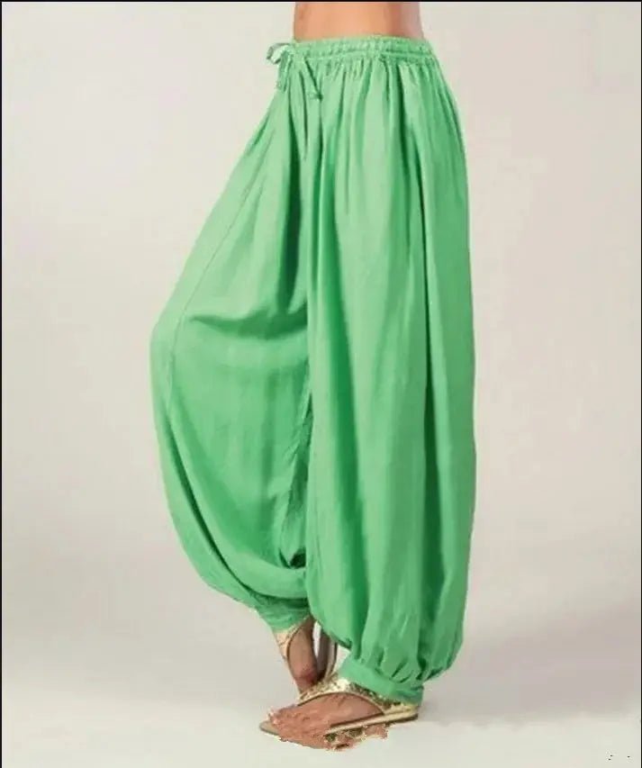 2024 Women's Spring Summer Lantern Pants Trousers Solid Loose Pleated Drawstring Casual Ankle Sports Pants Female Baggy Pants - Lacatang Shop