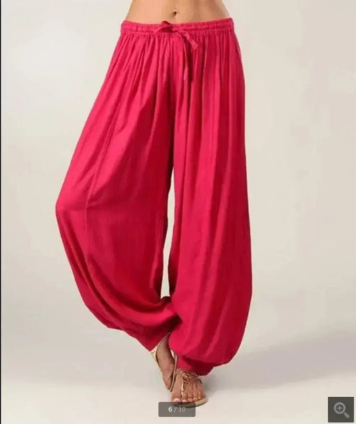 2024 Women's Spring Summer Lantern Pants Trousers Solid Loose Pleated Drawstring Casual Ankle Sports Pants Female Baggy Pants - Lacatang Shop